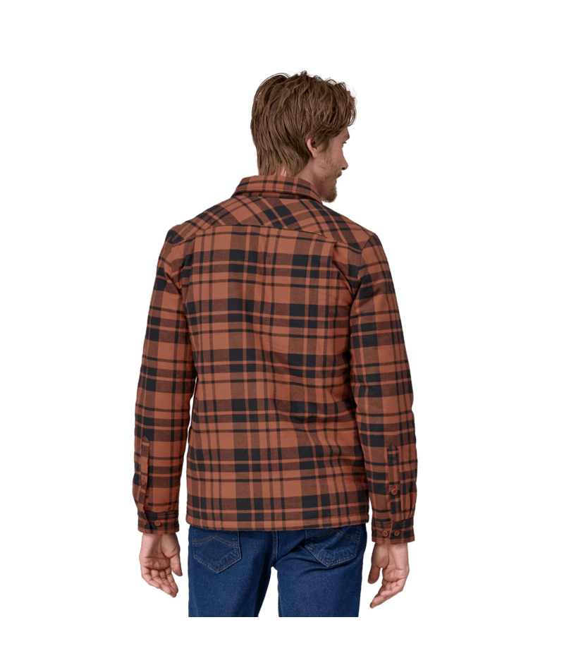 Patagonia Mens L/S Organic Cotton MW Fjord Flannel Shirt Ice Caps Burl Red