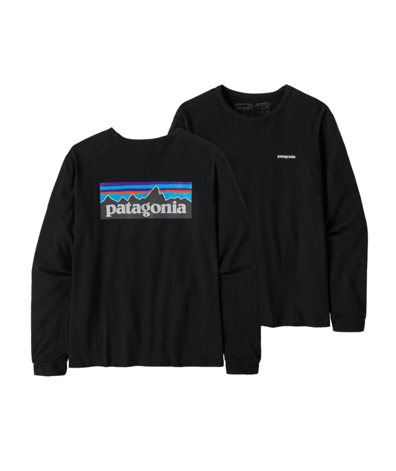 Patagonia Womens Long Sleeve P-6 Logo Responsibili-Tee Black