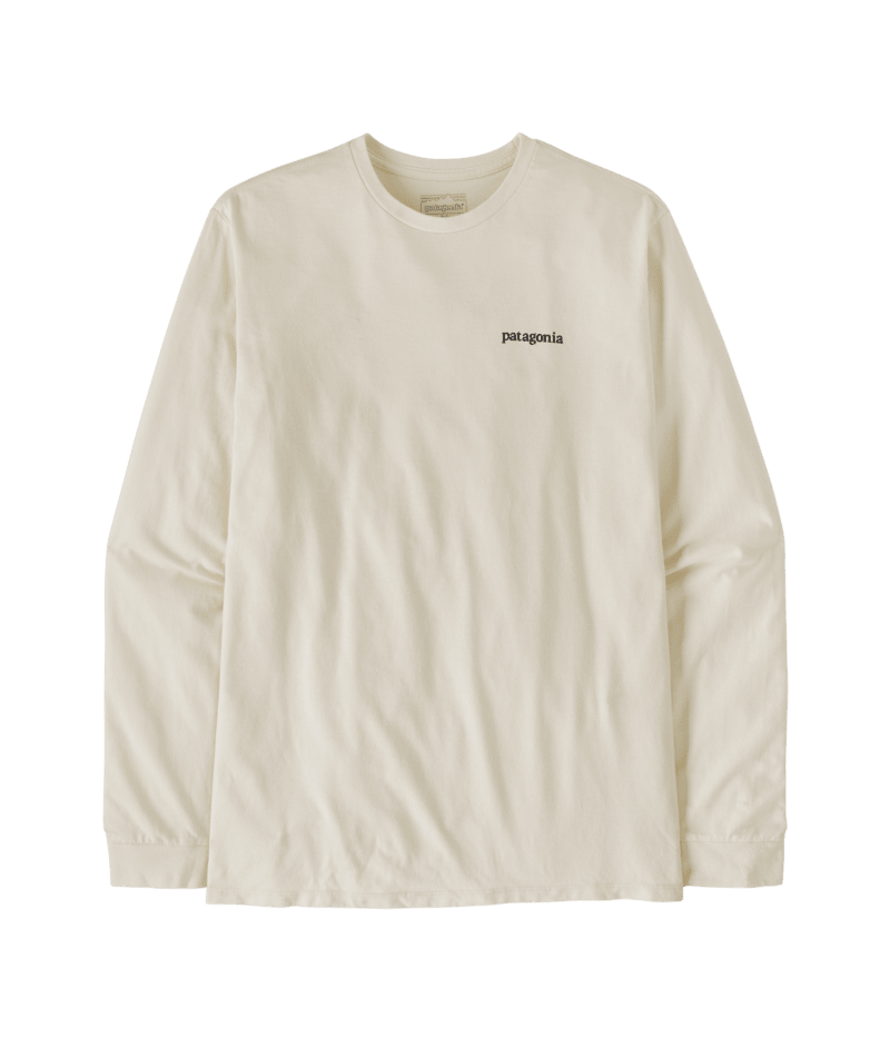 Patagonia Mens L/S Line Logo Ridge Responsibili-Tee Birch White