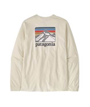 Patagonia Mens L/S Line Logo Ridge Responsibili-Tee Birch White