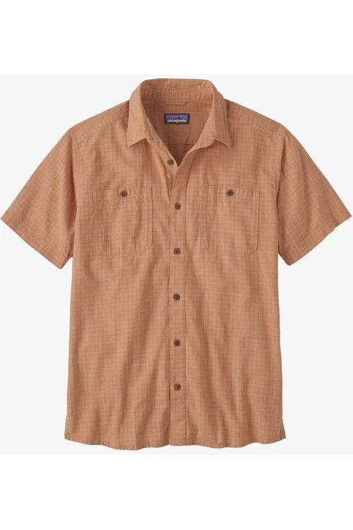 Patagonia Mens Back Step Shirt Rainfall Plaid Trip Brown