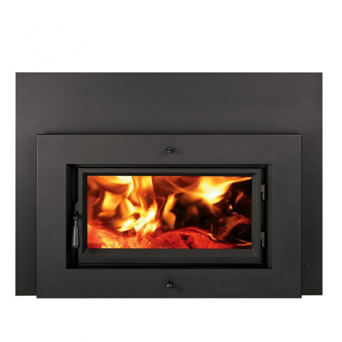 Lopi Flush Wood Medium NexGen Firebox (Fans Included) With Shadow Box Black Face with Trim