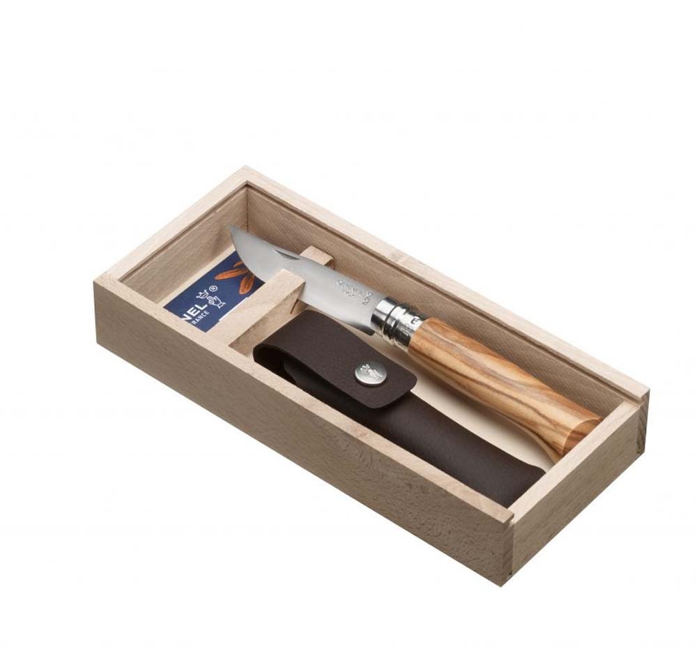 Opinel Knife Traditional No 08 S/s 8.5cm Olive Wood W/sheath Box